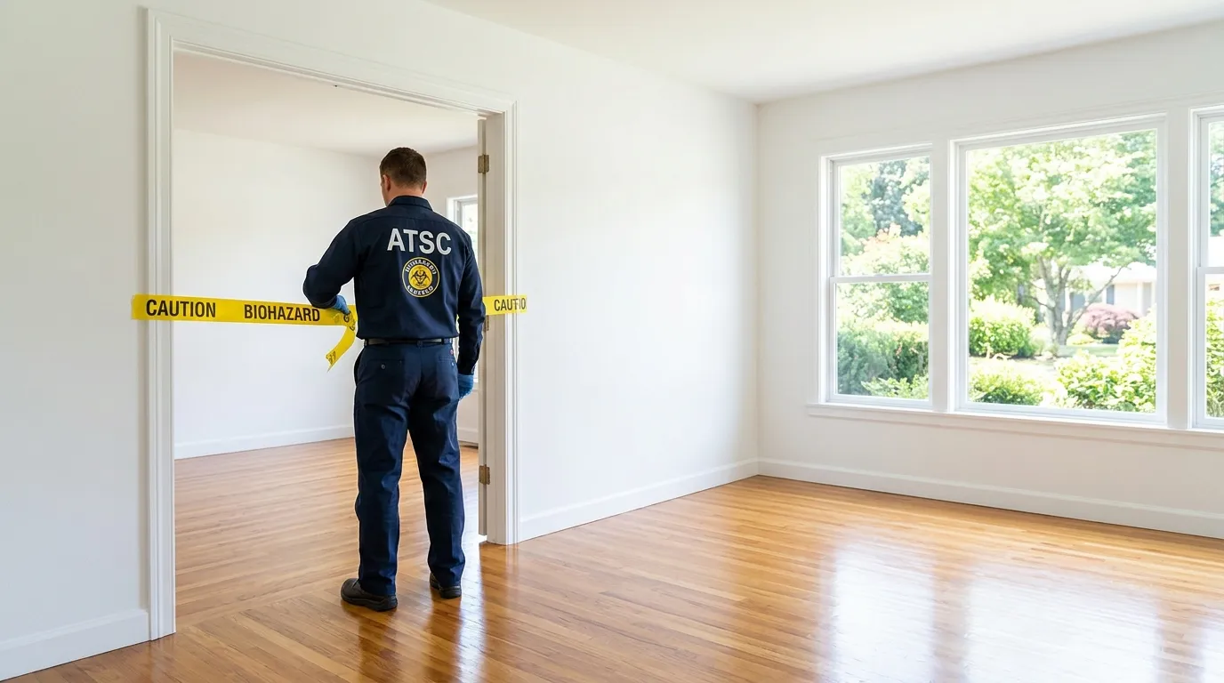 Certified biohazard cleanup crew performing Crime Scene Cleanup in Bedminster